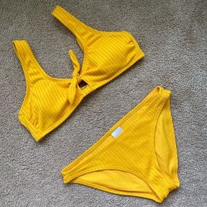 Yellow ribbed bikini set from Target